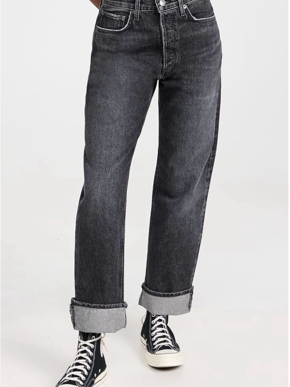 Agolde Fran Low Hung Straight Jeans in Ditch